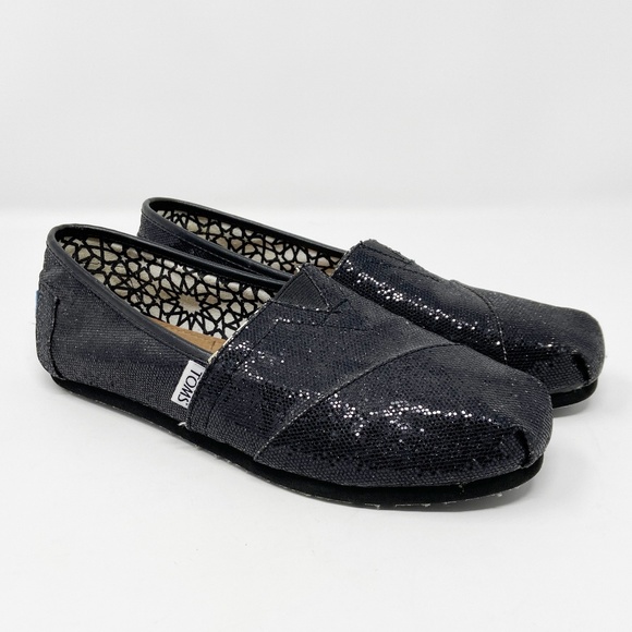 Toms Shoes - TOMS | Classic Black Glitter Slip-Ons